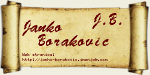 Janko Boraković vizit kartica